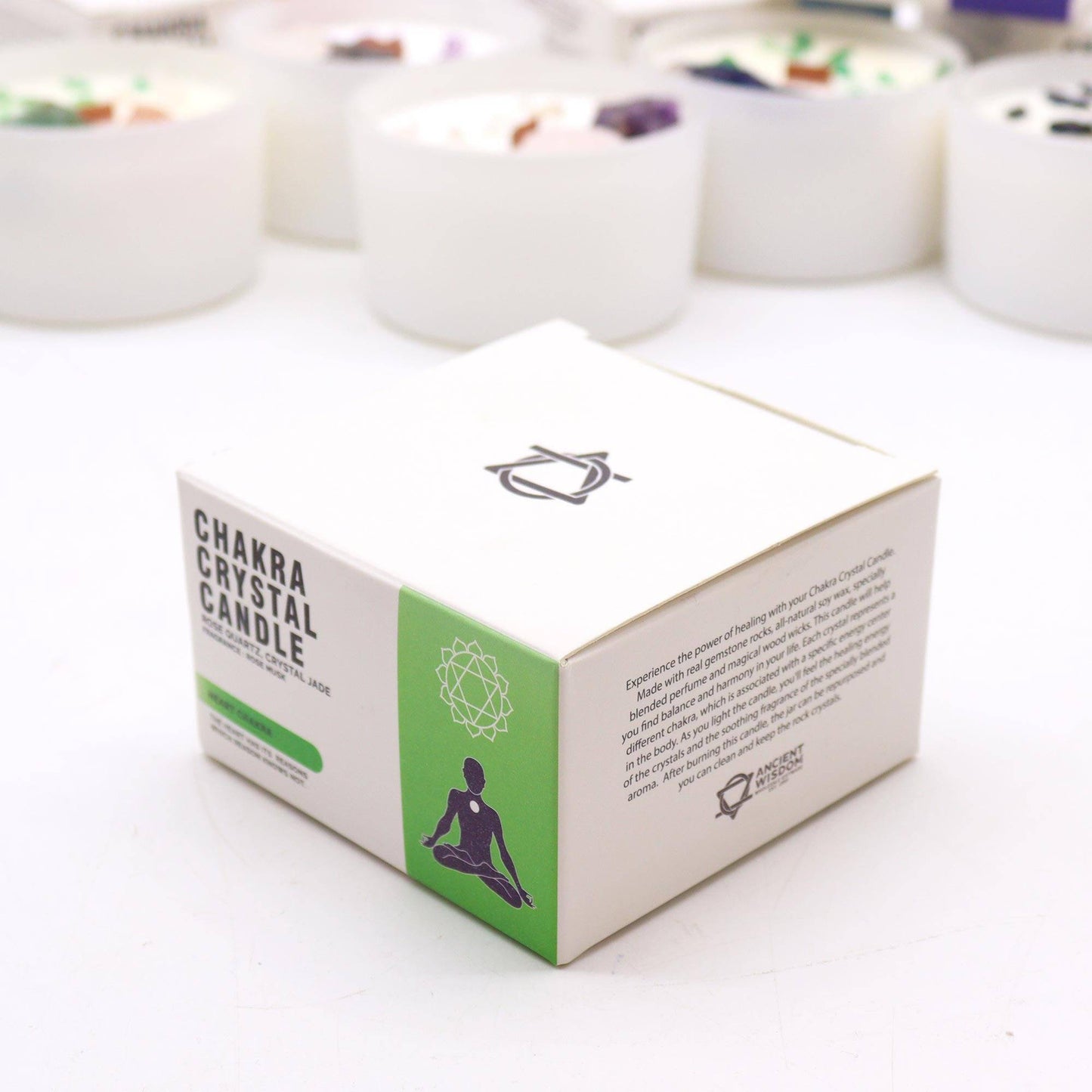 Heart Chakra Crystal Soy Candle - Embrace Love and Harmony - Crystal Nest