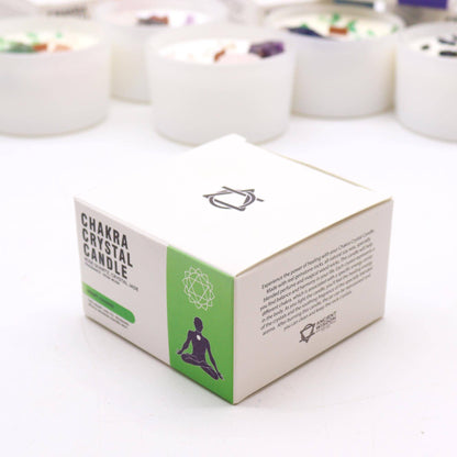 Heart Chakra Crystal Soy Candle - Embrace Love and Harmony - Crystal Nest