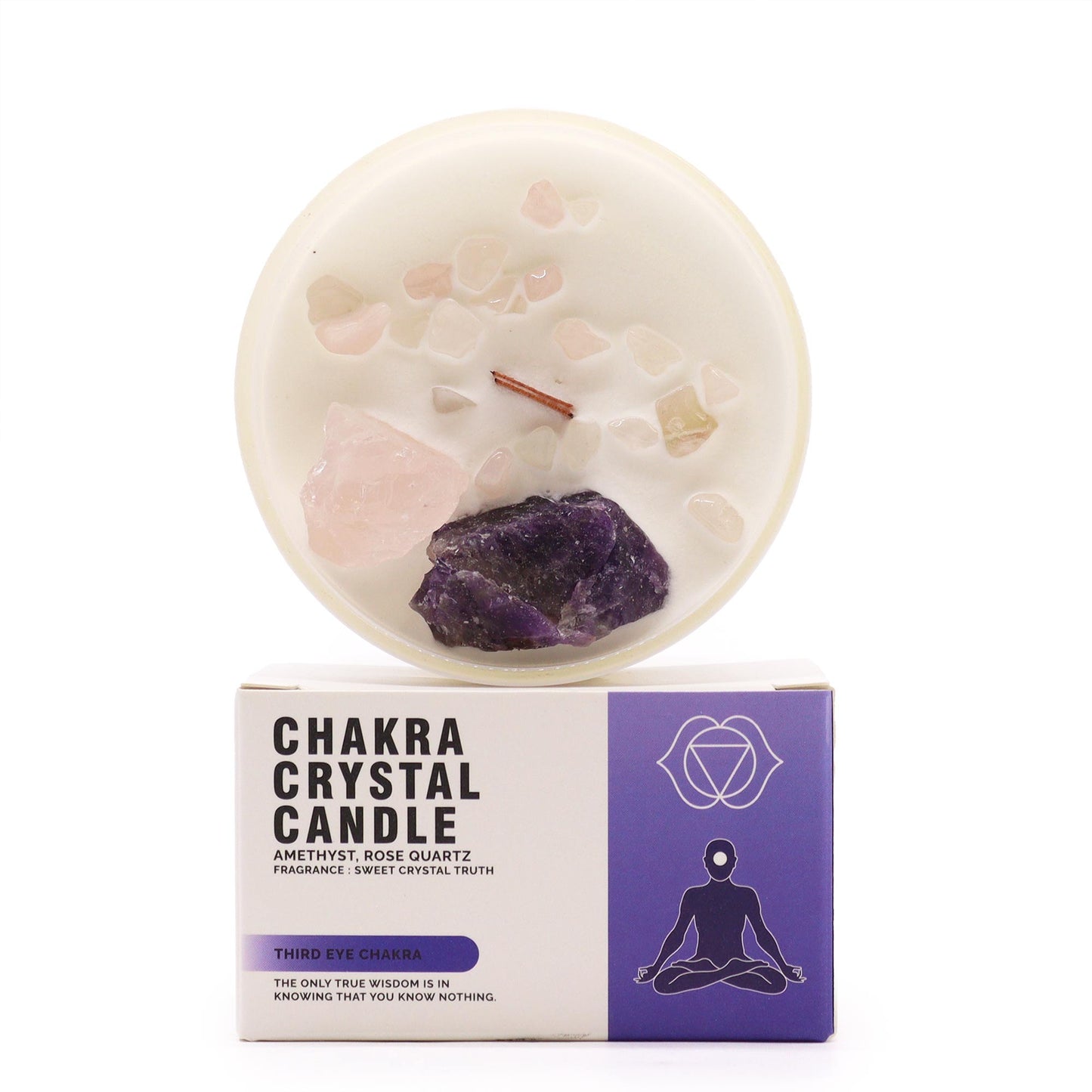 Third Eye Chakra Crystal Soy Candle - Awaken Your Inner Wisdom