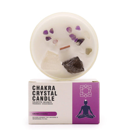 Crown Chakra Crystal Soy Candle - Spiritual Connection - Crystal Nest