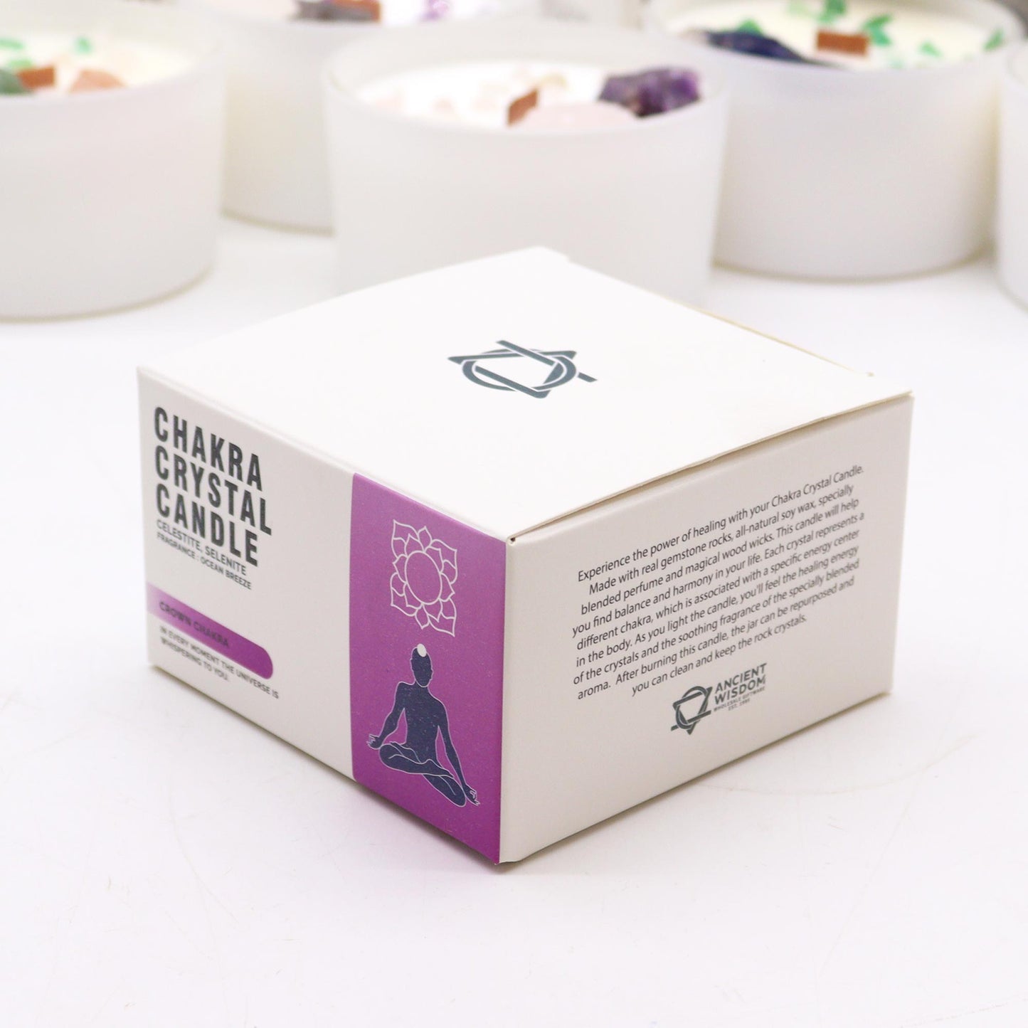 Crown Chakra Crystal Soy Candle - Spiritual Connection