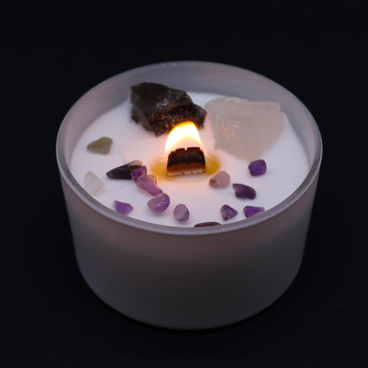 Crown Chakra Crystal Soy Candle - Spiritual Connection - Crystal Nest
