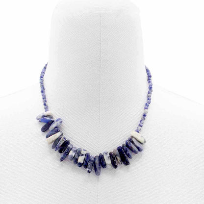 Sodalite Longstone Crystal Necklace