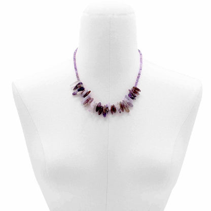 Amethyst Crystal Longstone Necklace - Crystal Nest