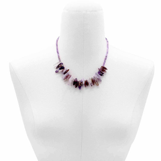 Amethyst Crystal Longstone Necklace