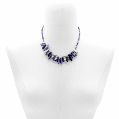 Sodalite Longstone Crystal Necklace