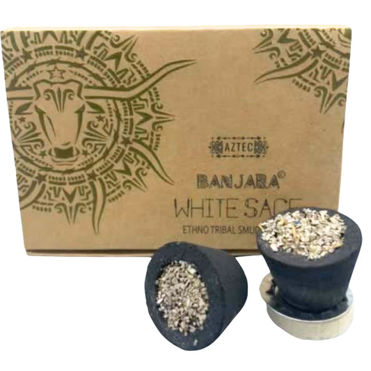 Banjara Smudge Cups - White Sage - Crystal Nest