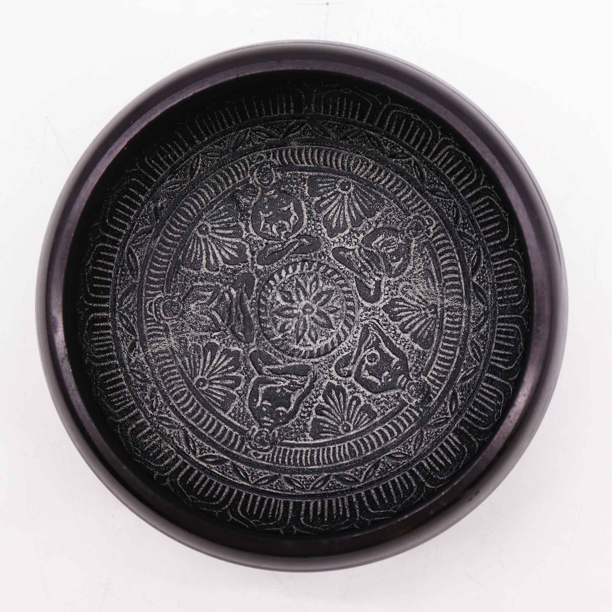 Grey Om & Five Buddha Singing Bowl | 16cm - Crystal Nest
