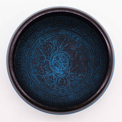 Blue Mantra & Five Buddha Singing Bowl | 16cm - Crystal Nest
