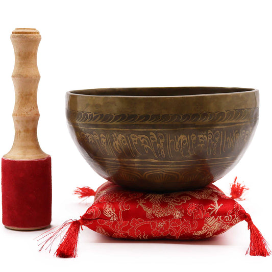 Brass Golden Tara Singing Bowl Set | Tibetan Sound Healing Gift