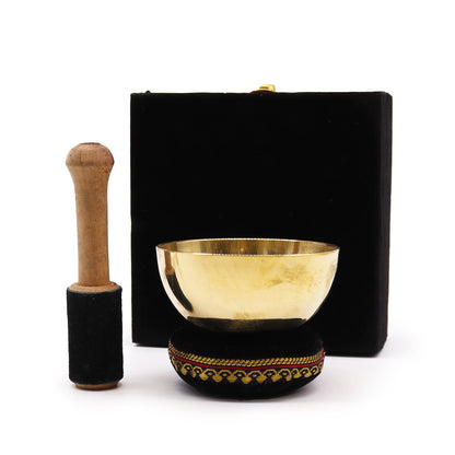 Brass Singing Bowl Gift Set – 9cm | Tibetan Sound Healing Gift