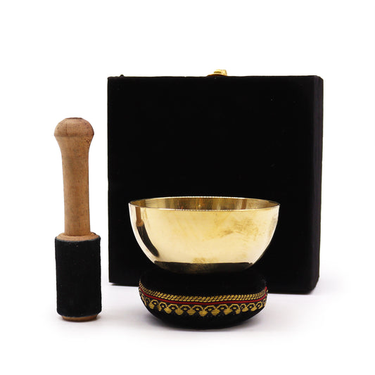 Brass Singing Bowl Gift Set – 9cm | Tibetan Sound Healing Gift