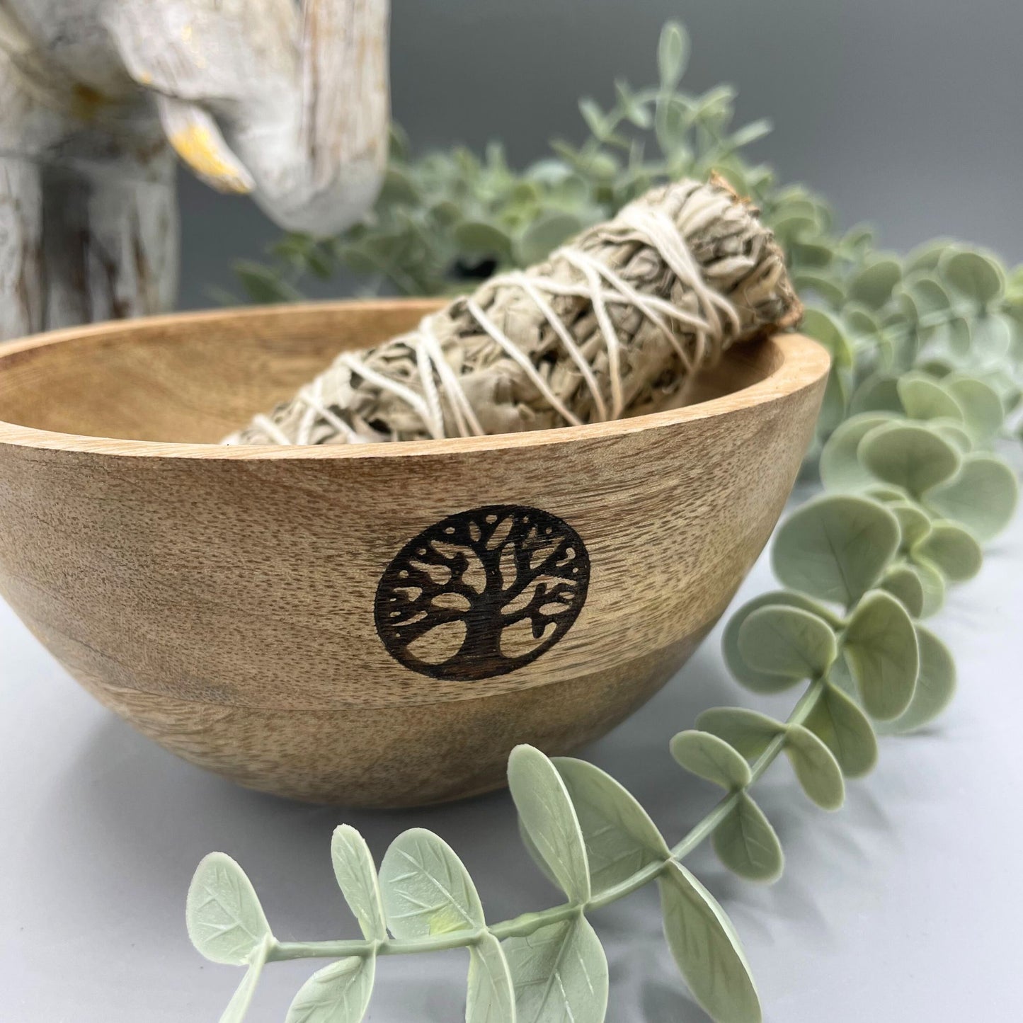 Wooden Smudge & Ritual Offerings Bowl - Tree of Life - Crystal Nest