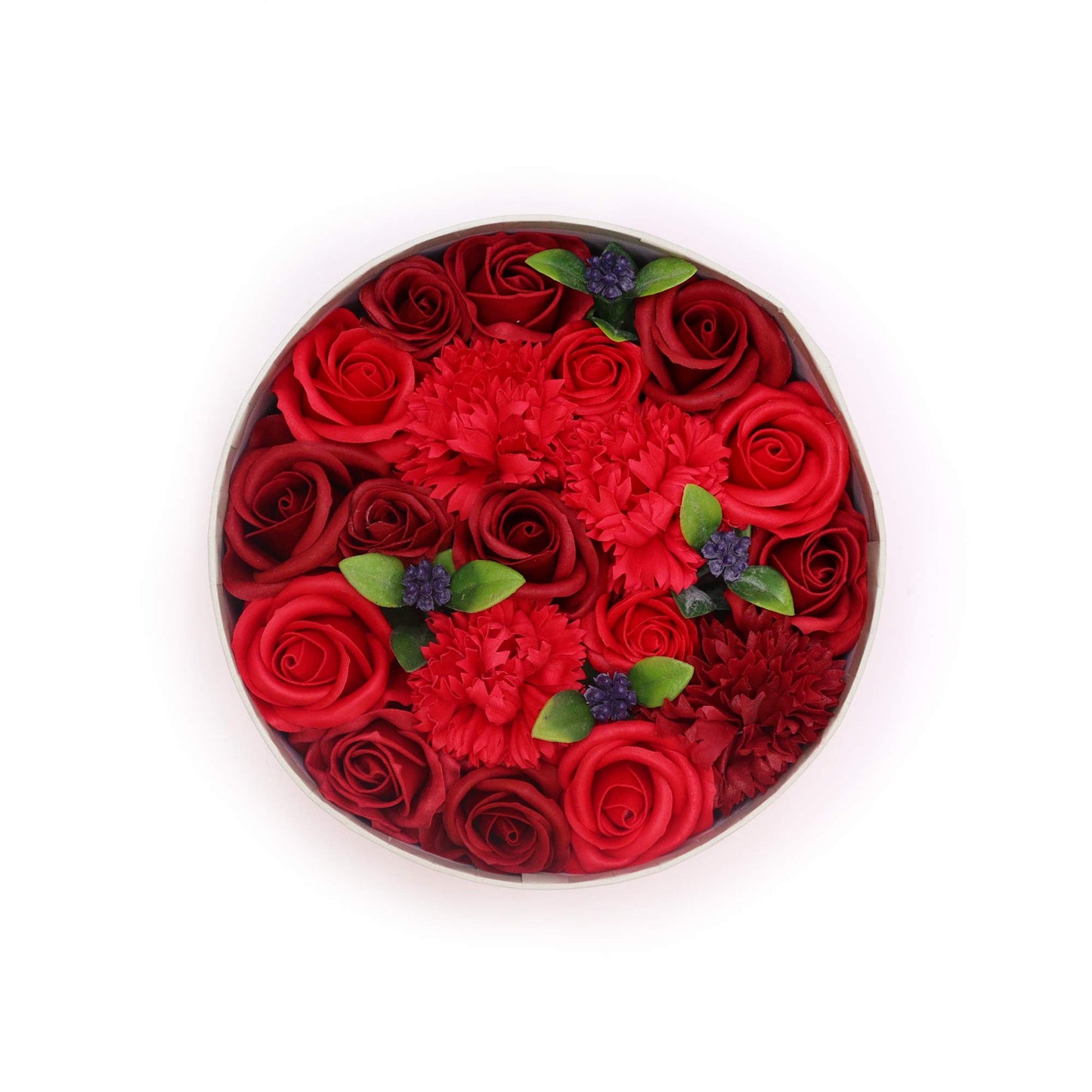 Luxury Soap Flower Bouquet Gift Box | Classic Red Rose & Carnation Bath Gift - Crystal Nest
