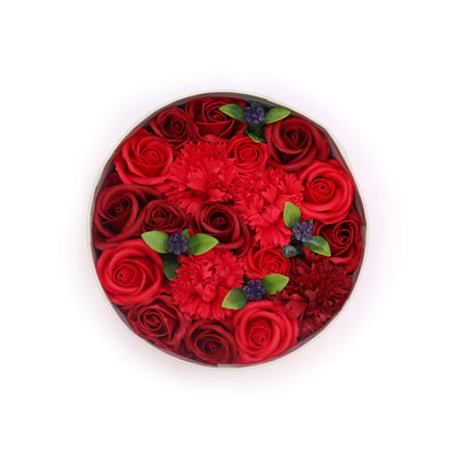 Luxury Soap Flower Bouquet Gift Box | Classic Red Rose & Carnation Bath Gift - Crystal Nest