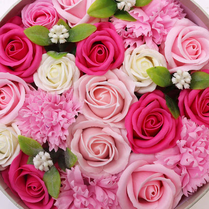 Luxury Soap Flower Bouquet Gift Box | Pink Roses & Carnations - Crystal Nest