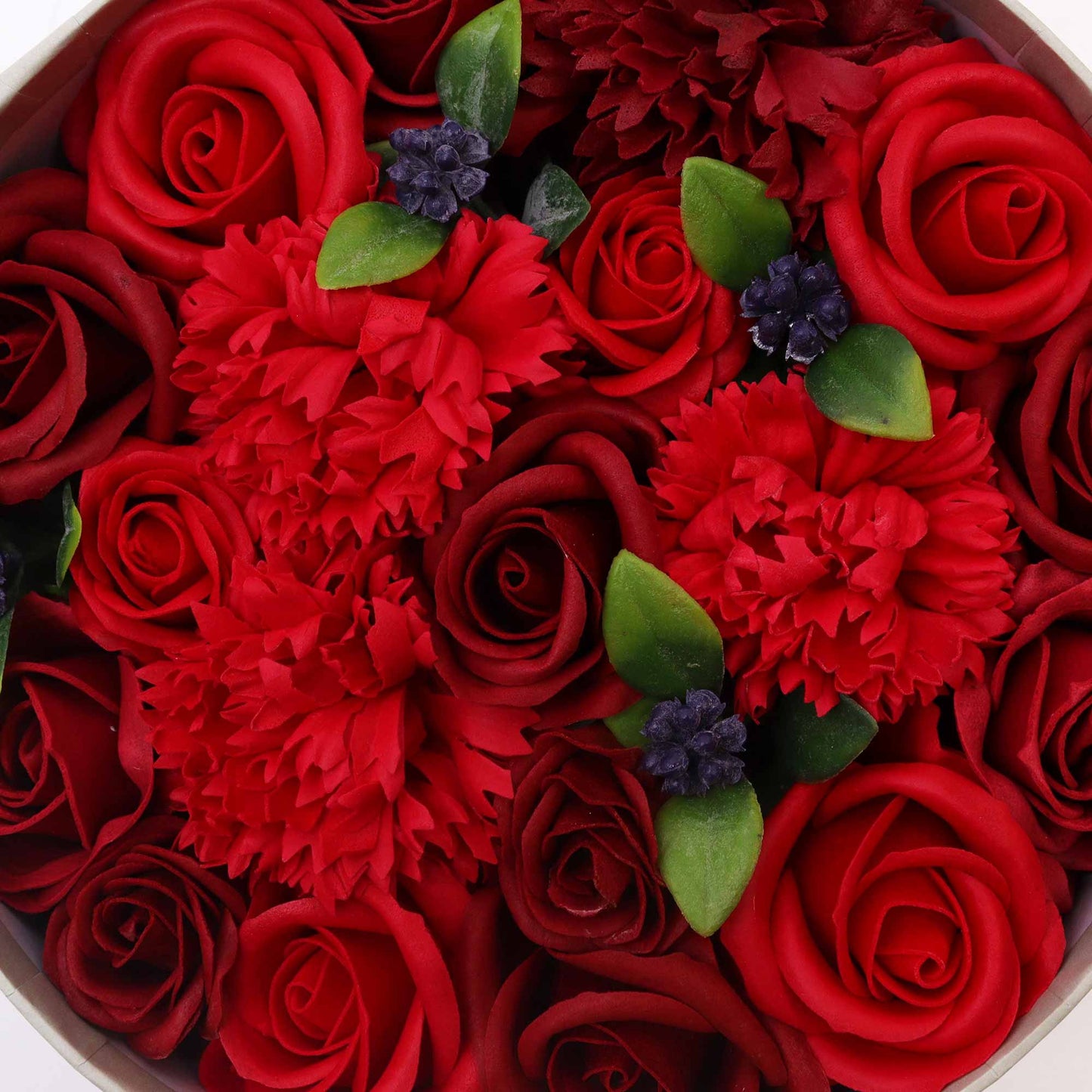 Luxury Soap Flower Bouquet Gift Box | Classic Red Rose & Carnation Bath Gift - Crystal Nest