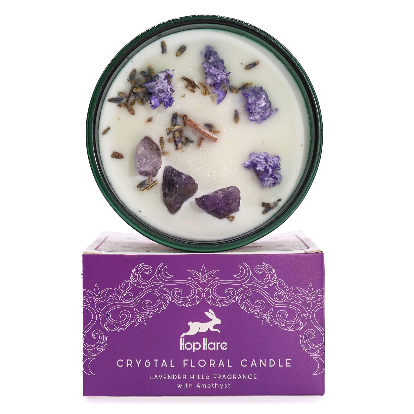 The Moon - Hop Hare Crystal Magic Flower Candle - Crystal Nest