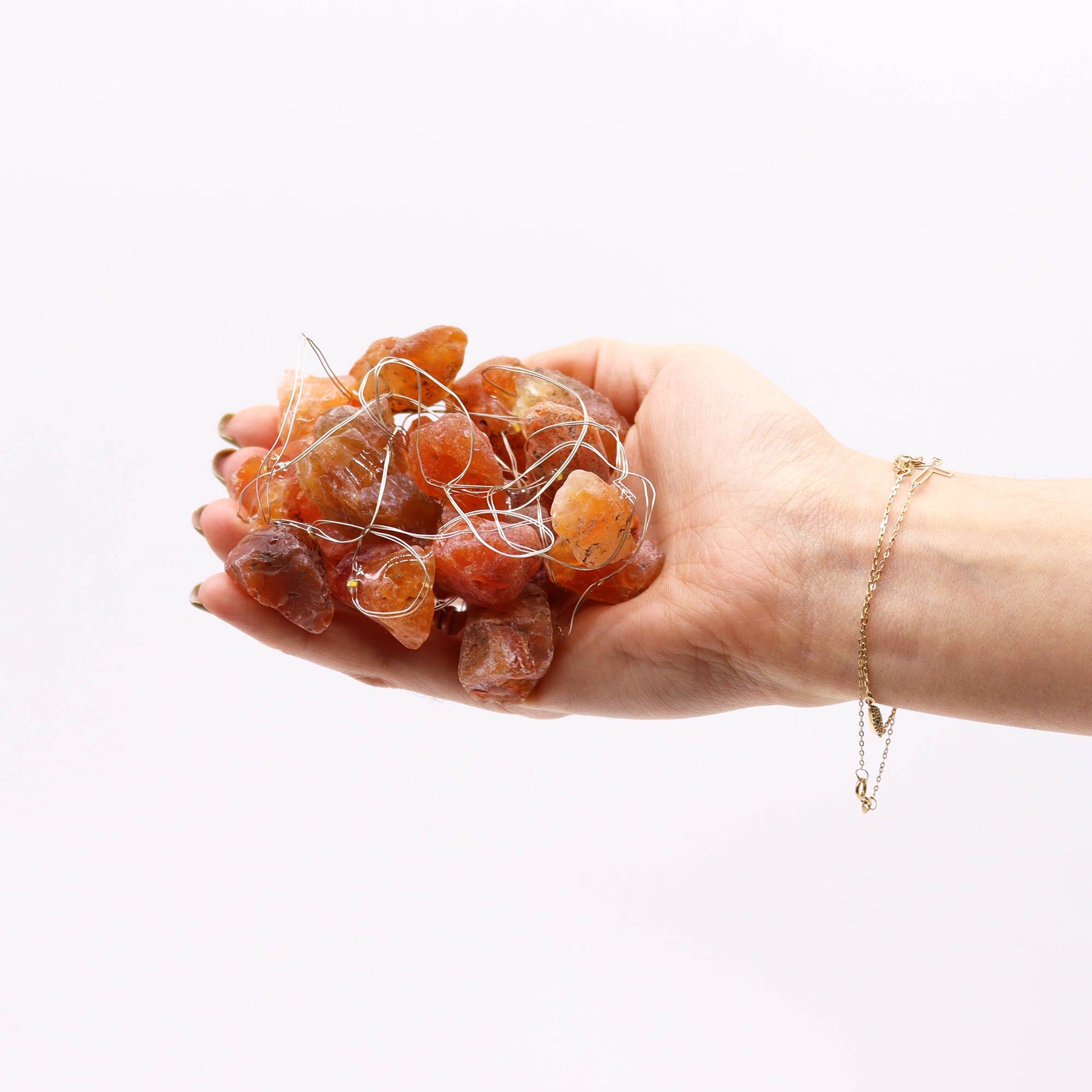 Crystal Glow LED String Lights – Orange Jade - Crystal Nest