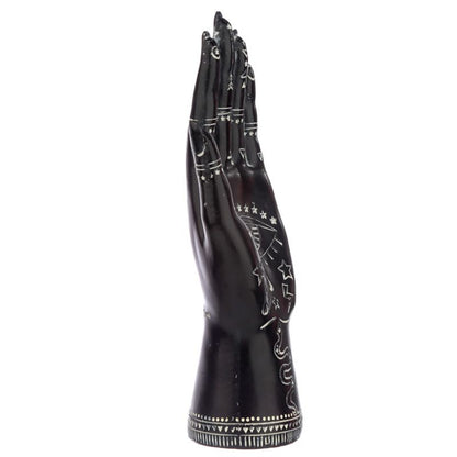 Black & White Mantric Tarot Hand Statue | Mystical Palmistry Decor - Crystal Nest