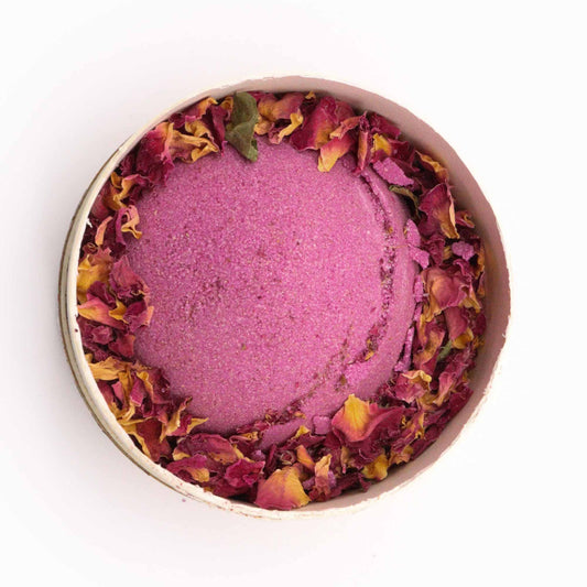 Cupid’s Self Care Aromatherapy Gift Set | Ylang Ylang & Ginger Bath Bomb, Himalayan Salt & Rose Petals - Crystal Nest