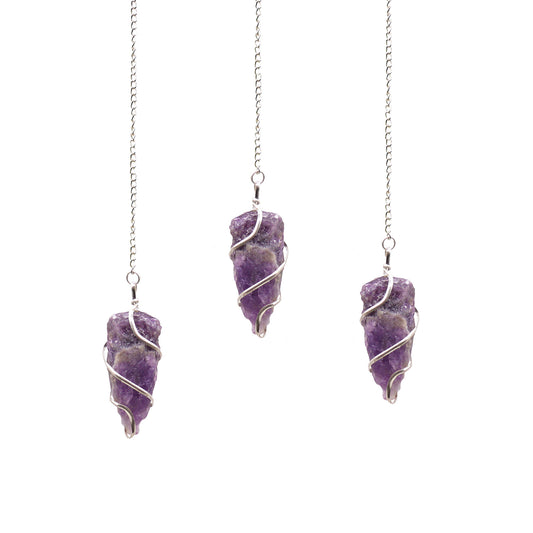 Raw Amethyst Pendulum