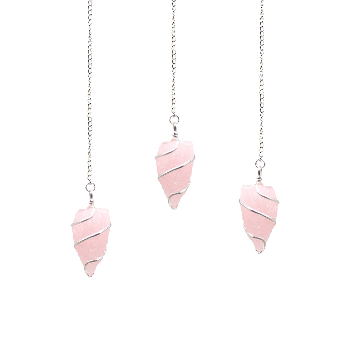 Raw Rose Quartz Pendulum