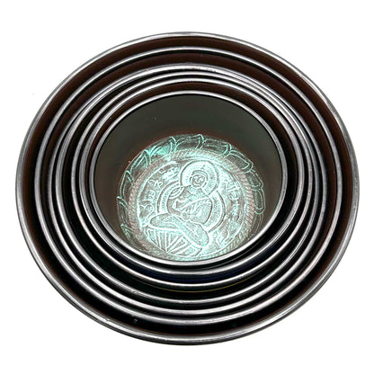 7 Chakra Large Singing Bowl Set | 19.5–35cm | Sound Healing & Deep Meditation