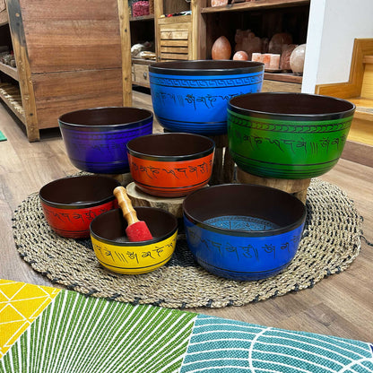 7 Chakra Large Singing Bowl Set | 19.5–35cm | Sound Healing & Deep Meditation