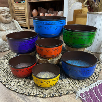 7 Chakra Large Singing Bowl Set | 19.5–35cm | Sound Healing & Deep Meditation