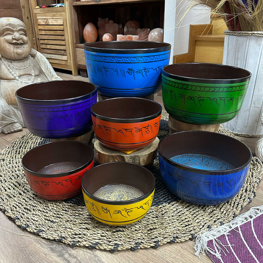 7 Chakra Large Singing Bowl Set | 19.5–35cm | Sound Healing & Deep Meditation