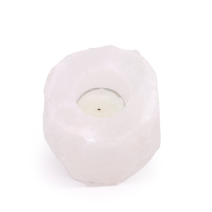 Crystal Rock Himalayan Salt Tealight Candle Holder - Crystal Nest