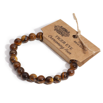 Tiger Eye Power Bead Bracelet - Overcoming Fear - Crystal Nest