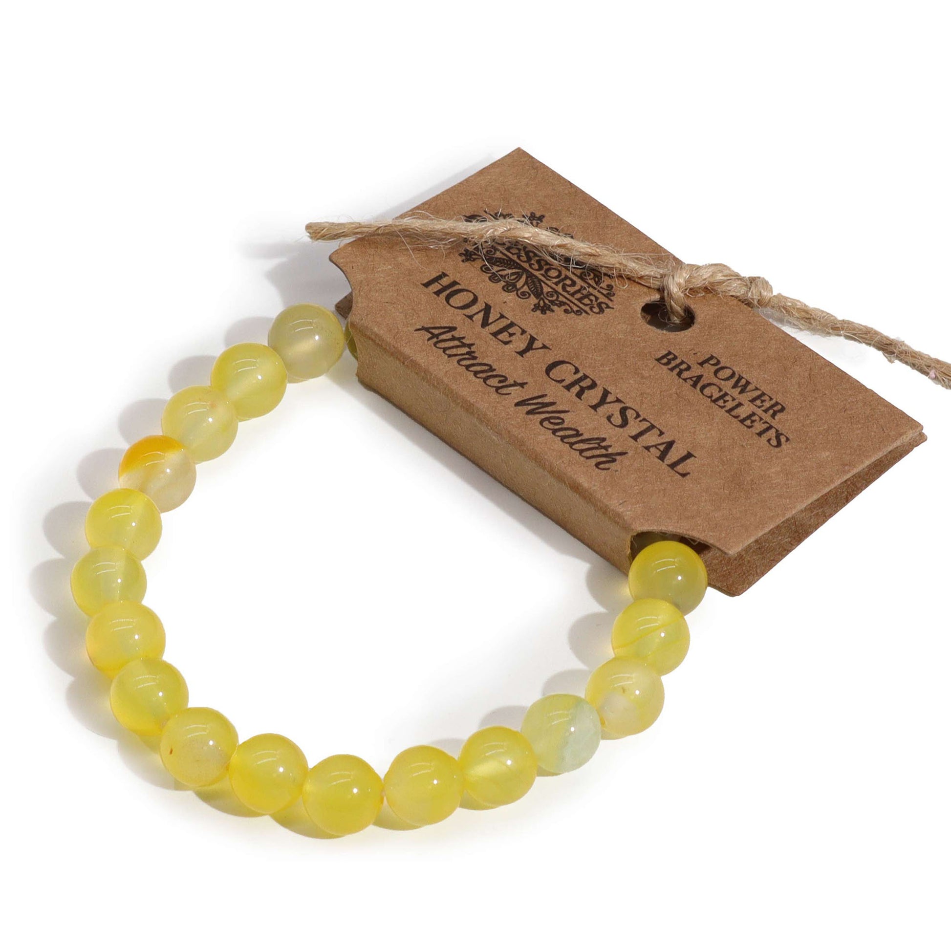 Honey Crystal Power Bead Bracelet - Attract Wealth - Crystal Nest