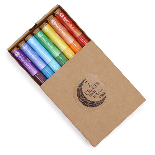7 Chakra Bath Salt Vials Gift Set | Energy Balance, Relaxation & Self-Care