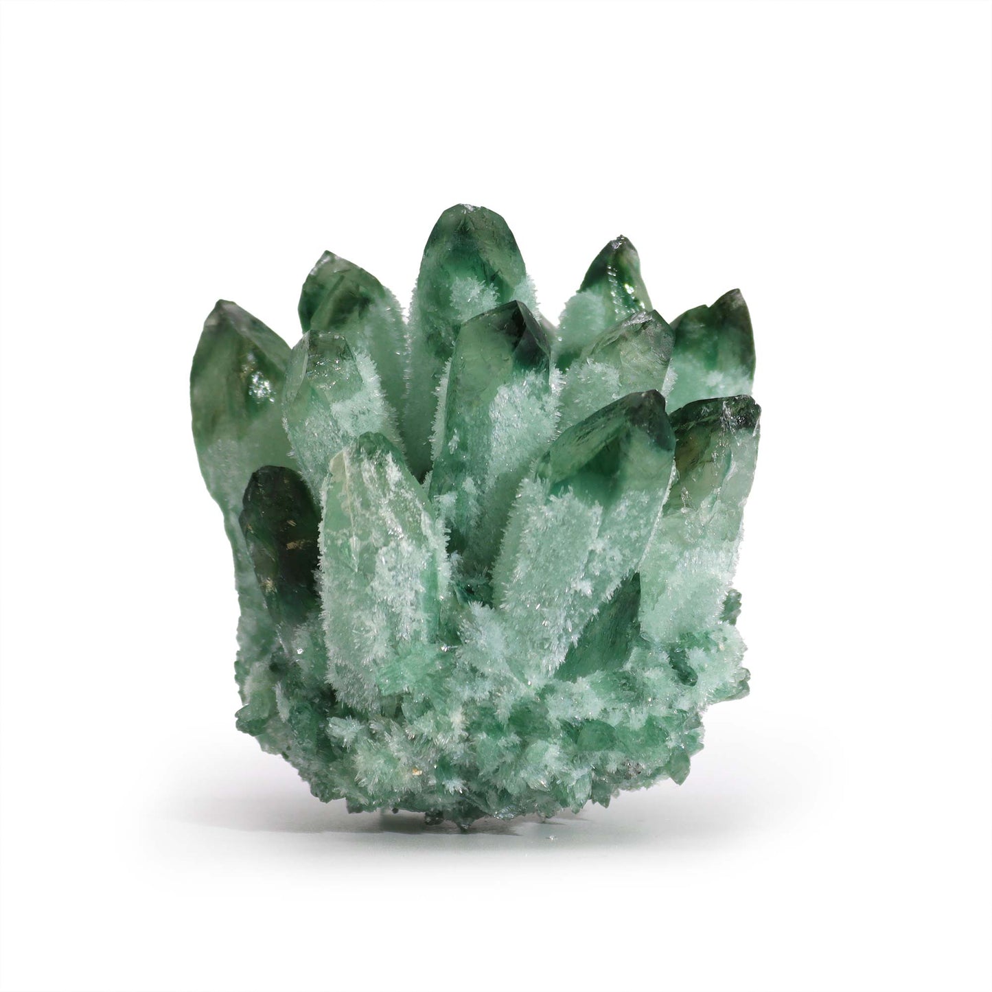 Green Ghost Quartz Cluster