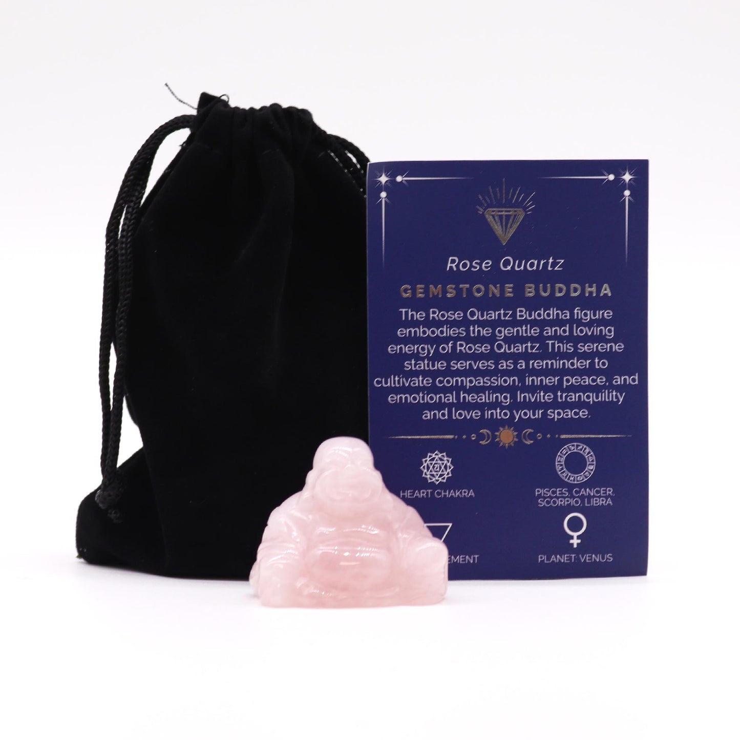 Rose Quartz Gemstone Buddha – Love, Peace & Healing