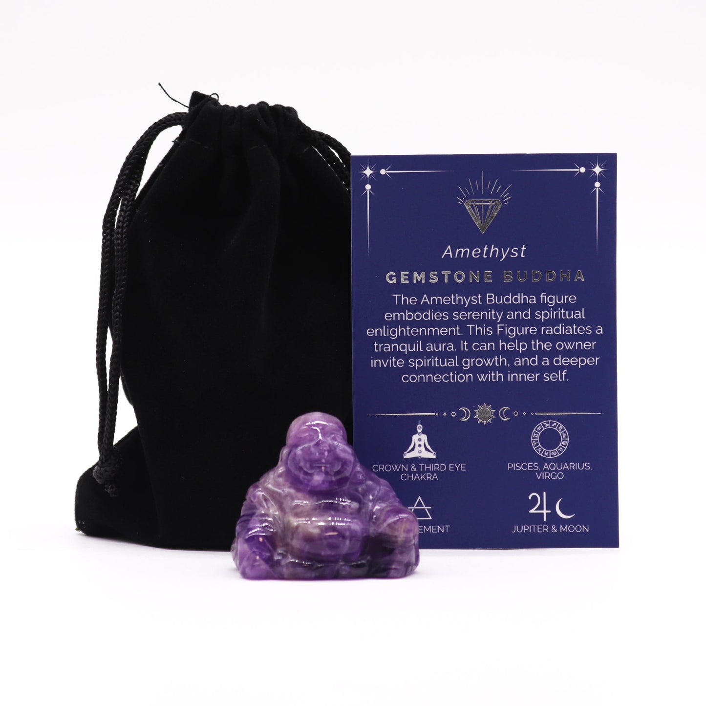 Amethyst Gemstone Buddha – Serenity & Spiritual Protection