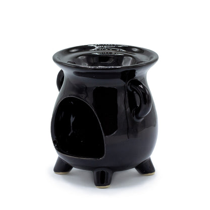 Tree of Life Black Cauldron Oil Burner - Crystal Nest