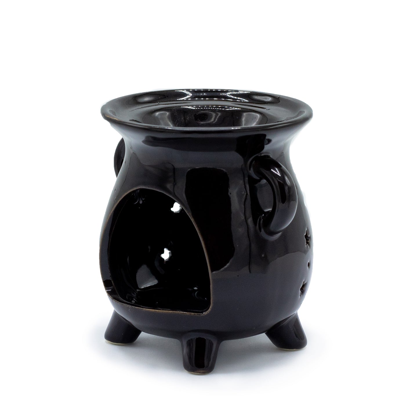 Black Moon Phase Cauldron Oil Burner - Crystal Nest