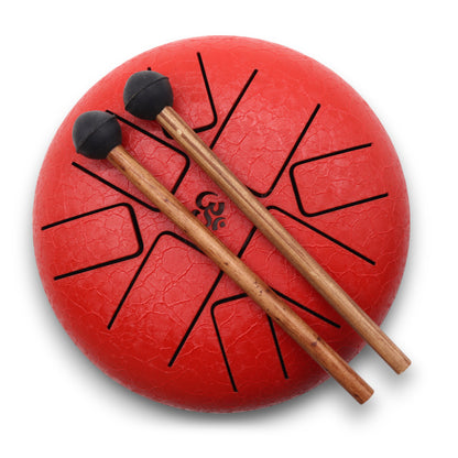 Hapi Steel Tongue Drum – Om Red Design - Small