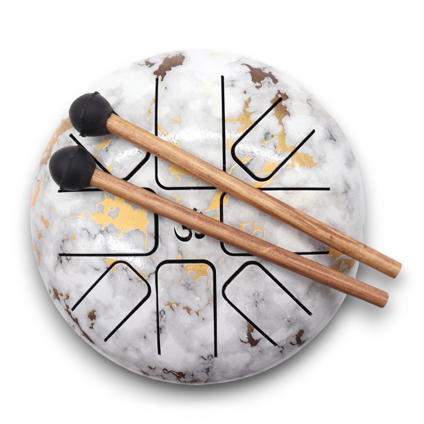 Hapi Steel Tongue Drum – White Marble Design - Medium