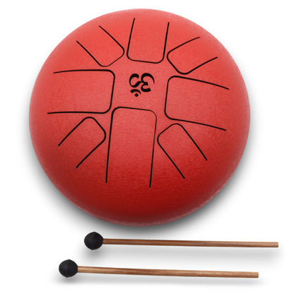 Hapi Steel Tongue Drum – Om Red Design - Large