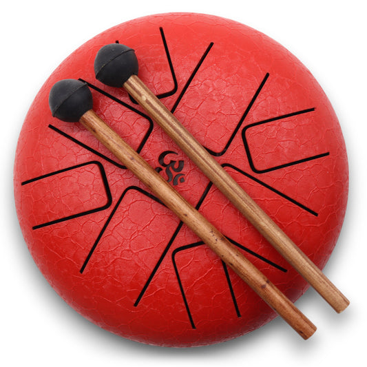 Hapi Steel Tongue Drum – Om Red Design - Large