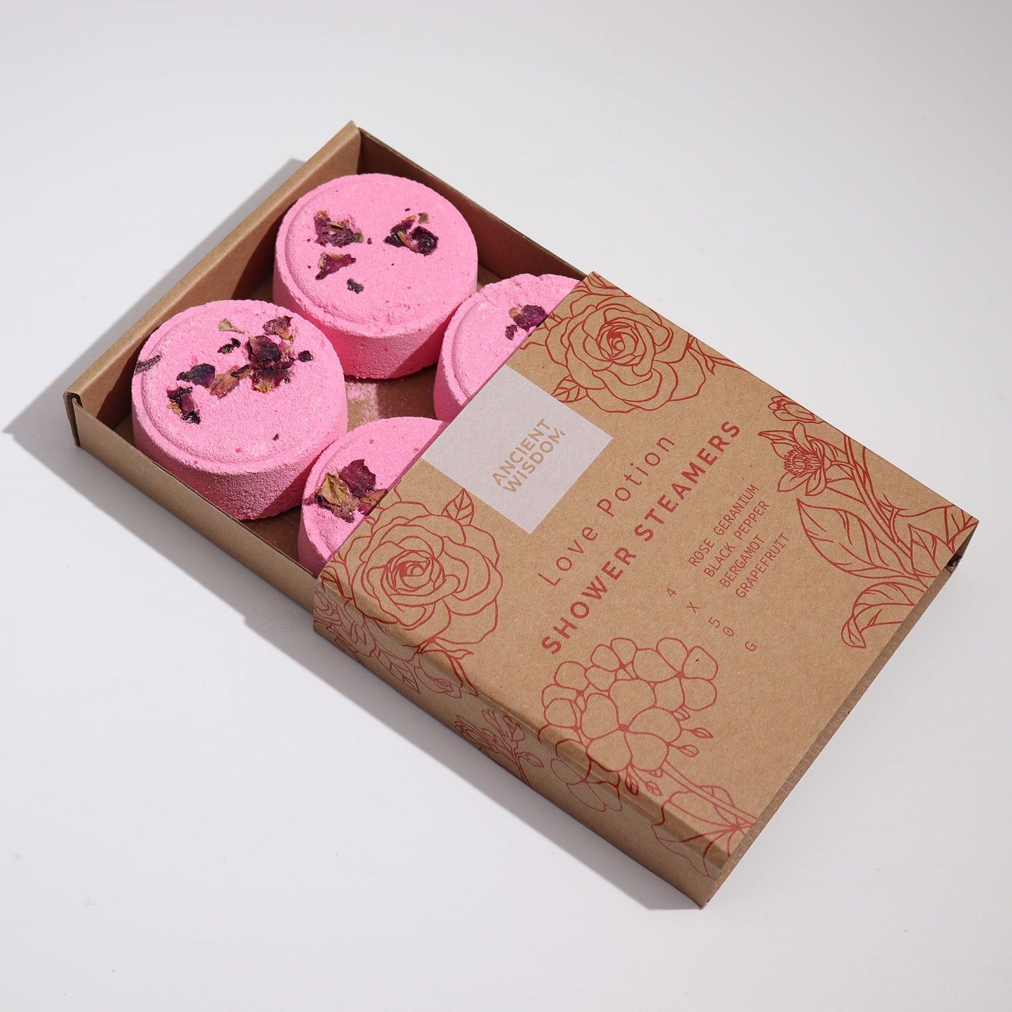 Love Potion Shower Steamers | Sensual Aromatherapy | Set of 4 - Crystal Nest