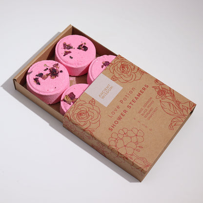 Love Potion Shower Steamers | Sensual Aromatherapy | Set of 4 - Crystal Nest