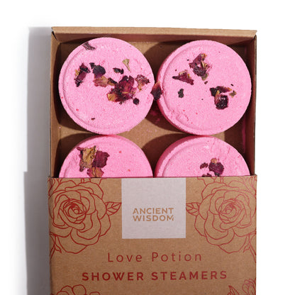 Love Potion Shower Steamers | Sensual Aromatherapy | Set of 4 - Crystal Nest
