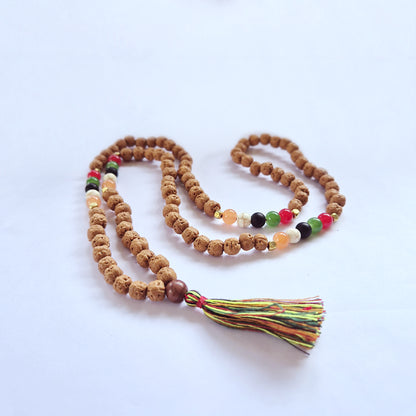 Rudraksha Mala Prayer Beads - Five Elements