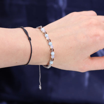 Cancer Zodiac Crystal Candle with Gemstone Bracelet - Crystal Nest