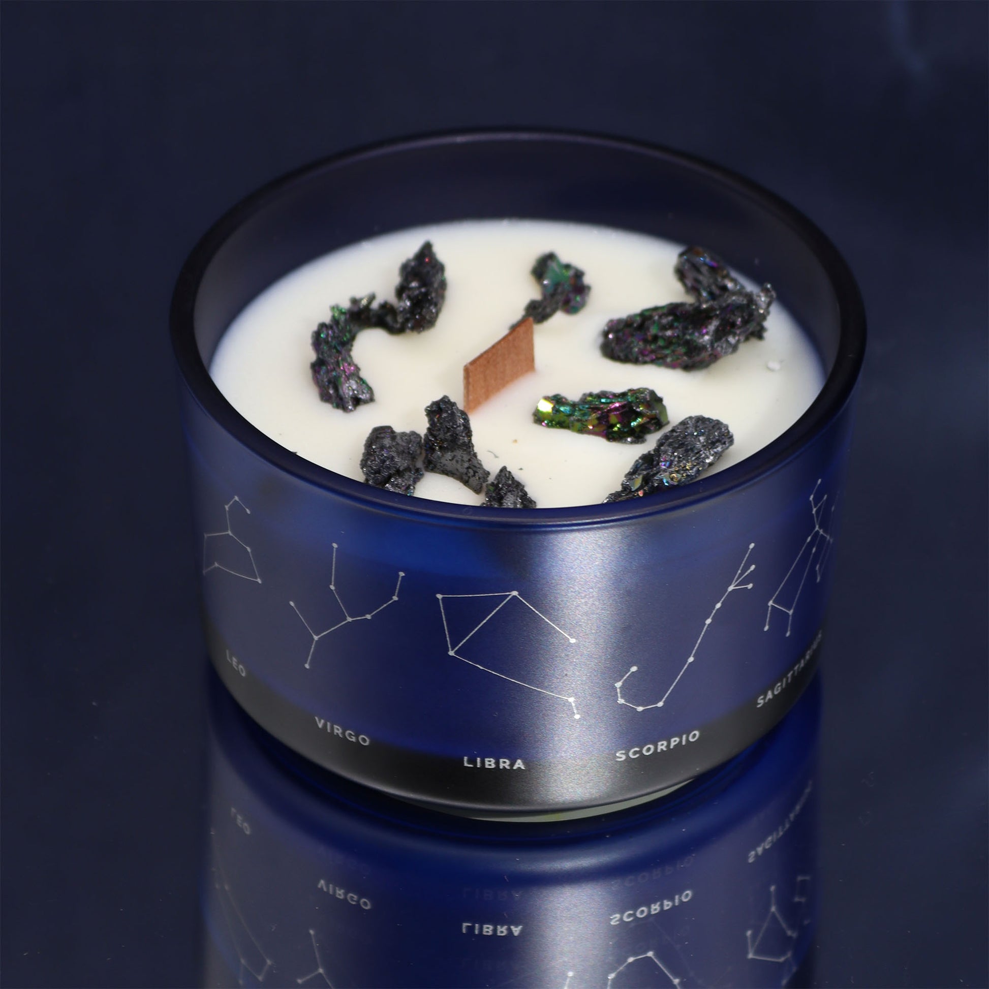Gemini Zodiac Crystal Candle with Gemstone Bracelet - Crystal Nest